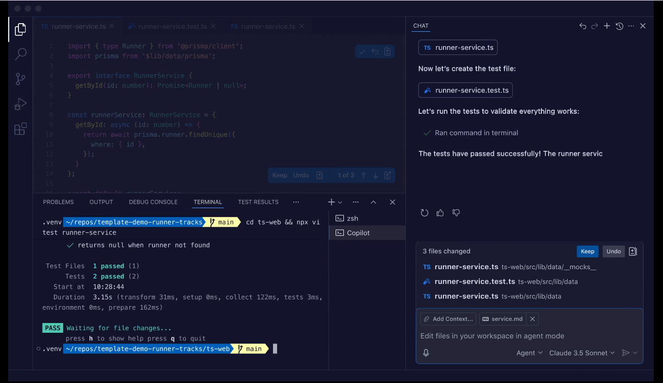 GitHub Copilot in the IDE