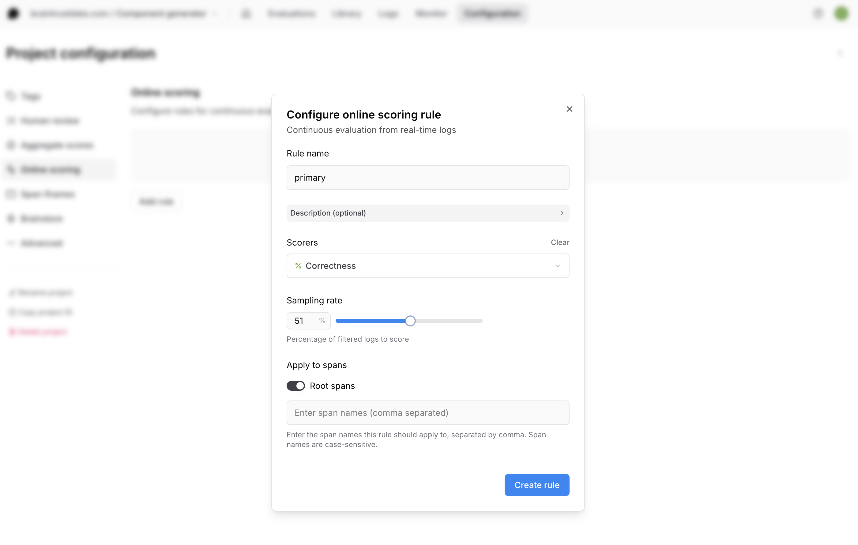 Online scoring